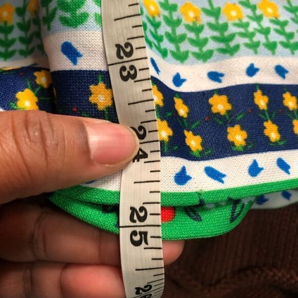 Vtg NPC Fashions Womens Blouse M Poly Retro 3/4 Sleeves Spread Collar Floral - Picture 9 of 10